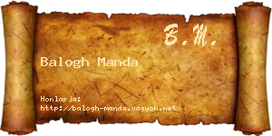 Balogh Manda névjegykártya