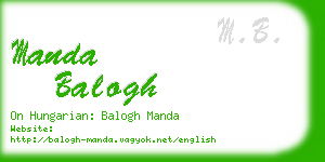 manda balogh business card